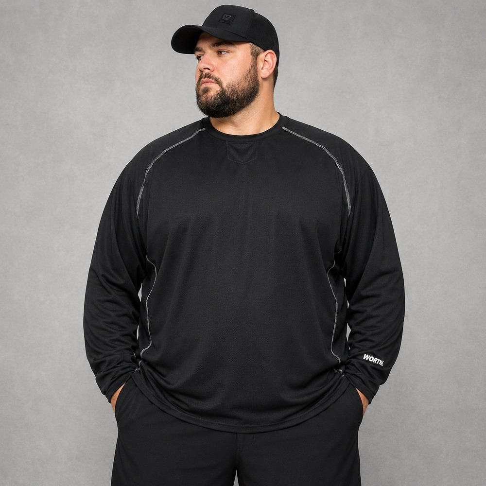 Worth Shirt Men 2XL Black Baseball Training Pullover Jersey Athletic Performance